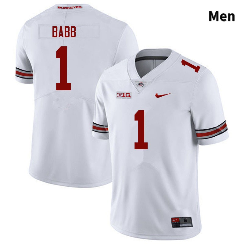 Ohio State Buckeyes Kamryn Babb Men's #1 White Authentic Stitched College Football Jersey